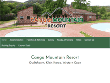 Tablet Screenshot of cangomountainresort.co.za